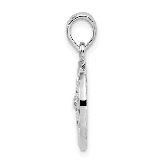 De-Ani Sterling Silver Rhodium-Plated Polished Sand Dollar Pendant