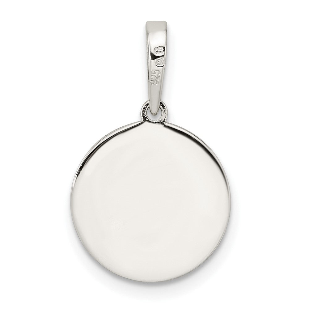 Sterling Silver Rhodium-plated Enameled Yin Yang Pendant