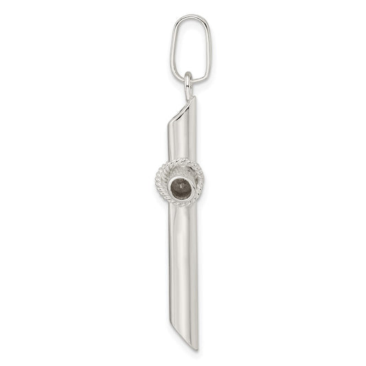Sterling Silver Polished X Center Hollow Tube Cross Pendant
