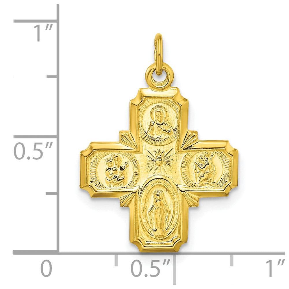 Sterling Silver Gold-tone Polished Solid Miraculous Medal Pendant