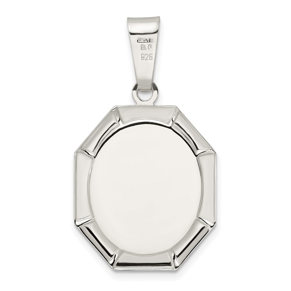 Sterling Silver Rhodium-plated Satin Raphael Angel Pendant