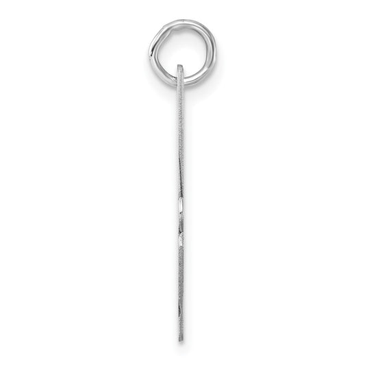 Large Sterling Silver Rhodium-plated Script Letter H Initial Charm