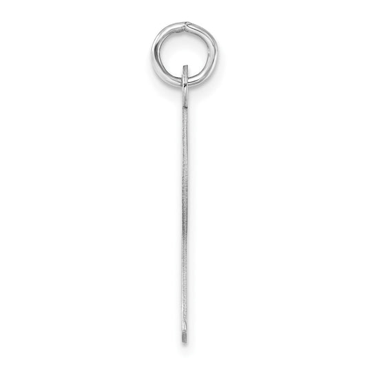 Large Sterling Silver Rhodium-plated Script Letter I Initial Charm
