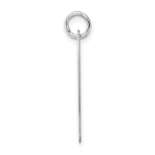 Large Sterling Silver Rhodium-plated Script Letter P Initial Charm