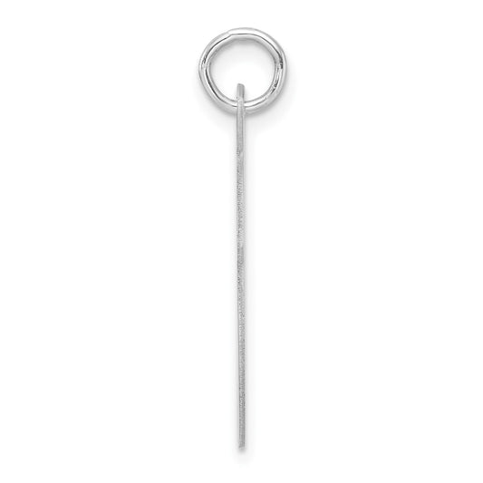 Large Sterling Silver Rhodium-plated Fancy Script Letter F Initial Charm