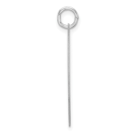 Large Sterling Silver Rhodium-plated Fancy Script Letter J Initial Charm