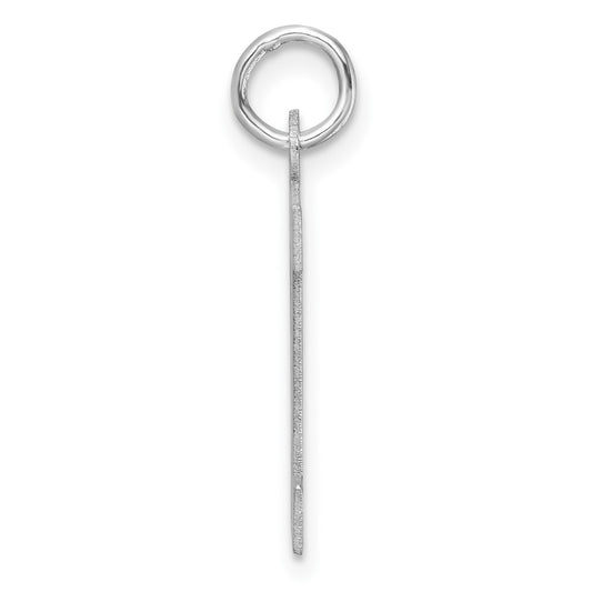 Large Sterling Silver Rhodium-plated Block Letter P Initial Charm