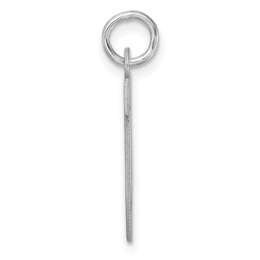 Large Sterling Silver Rhodium-plated Block Letter U Initial Charm