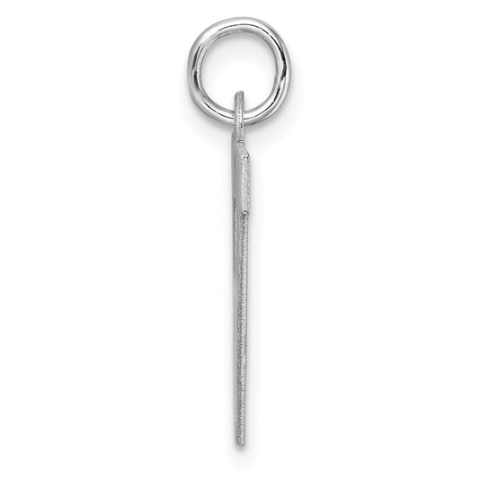 Large Sterling Silver Rhodium-plated Block Letter V Initial Charm