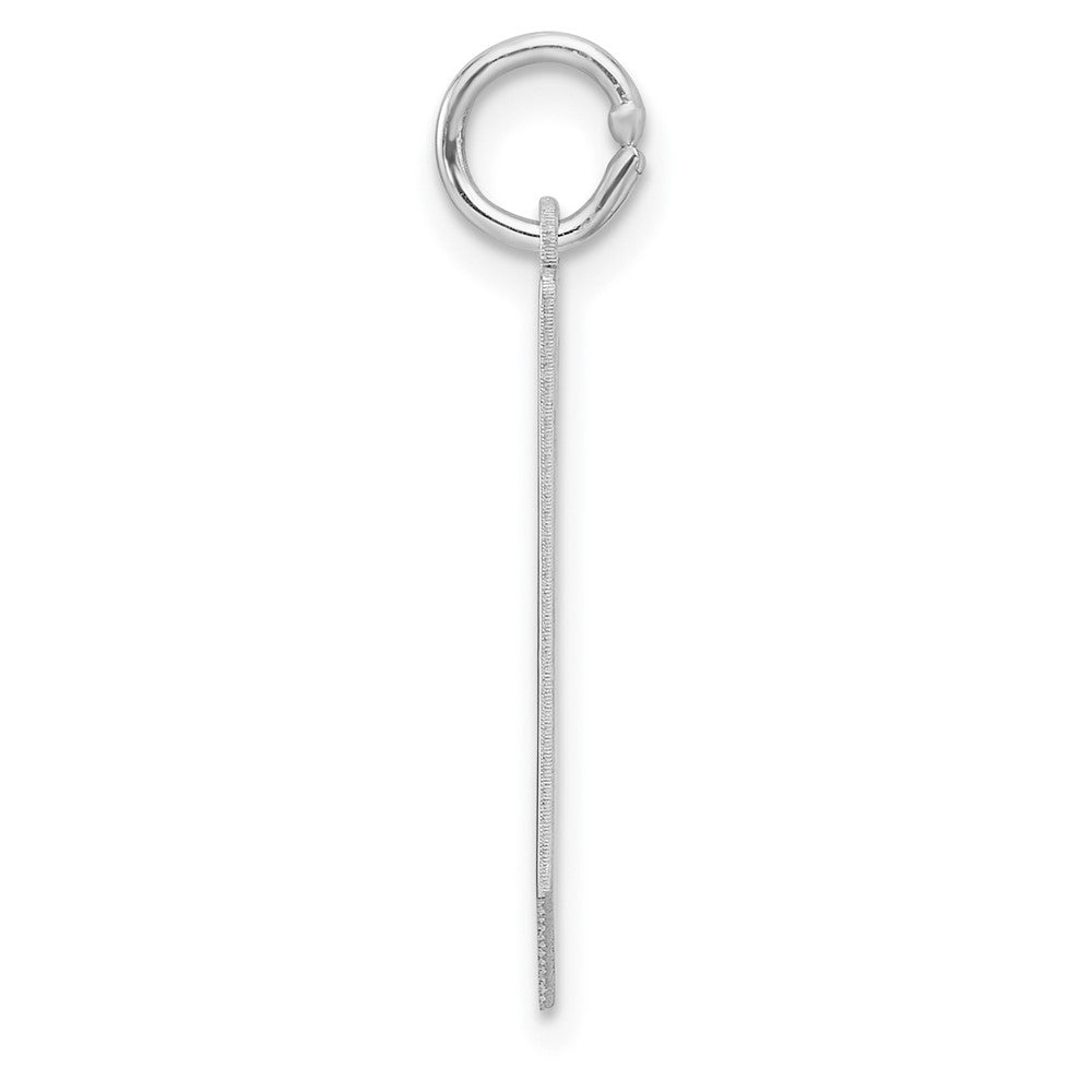 Small Sterling Silver Rhodium-plated Artisan Block Letter J Initial Charm