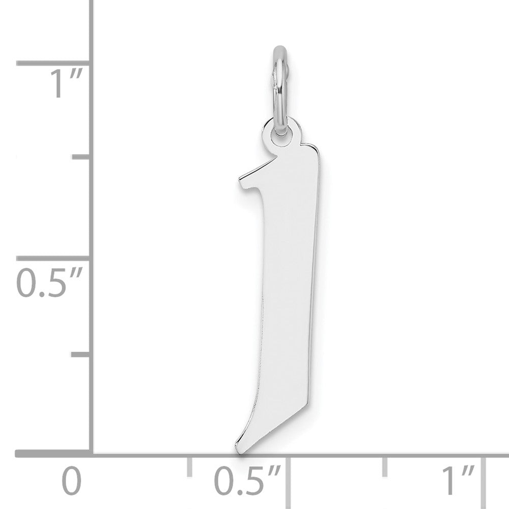 Small Sterling Silver Rhodium-plated Artisan Block Letter J Initial Charm