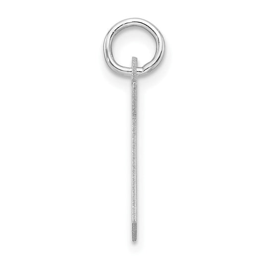 Small Sterling Silver Rhodium-plated Artisan Block Letter M Initial Charm