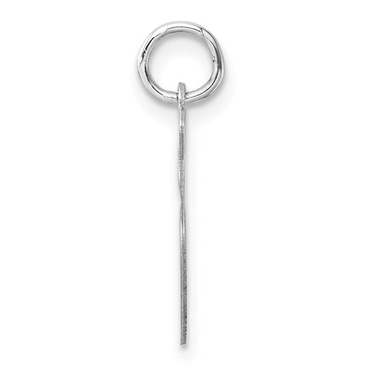 Small Sterling Silver Rhodium-plated Artisan Block Letter S Initial Charm