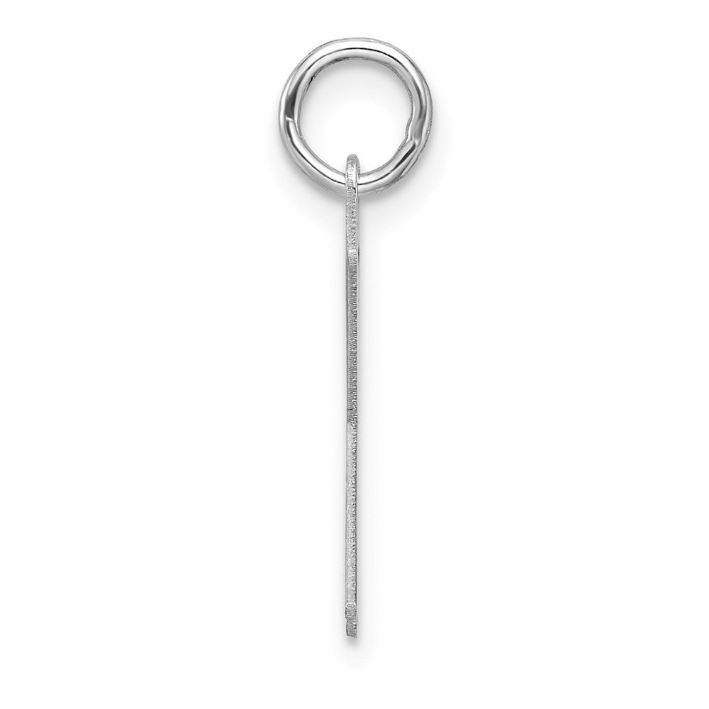 Small Sterling Silver Rhodium-plated Artisan Block Letter X Initial Charm