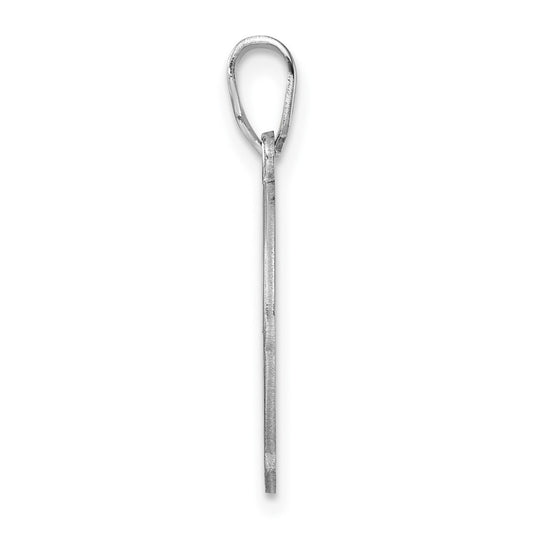 Small Sterling Silver Rhodium-plated Fancy Script Letter G Initial Pendant