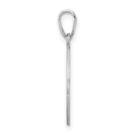 Small Sterling Silver Rhodium-plated Fancy Script Letter J Initial Pendant