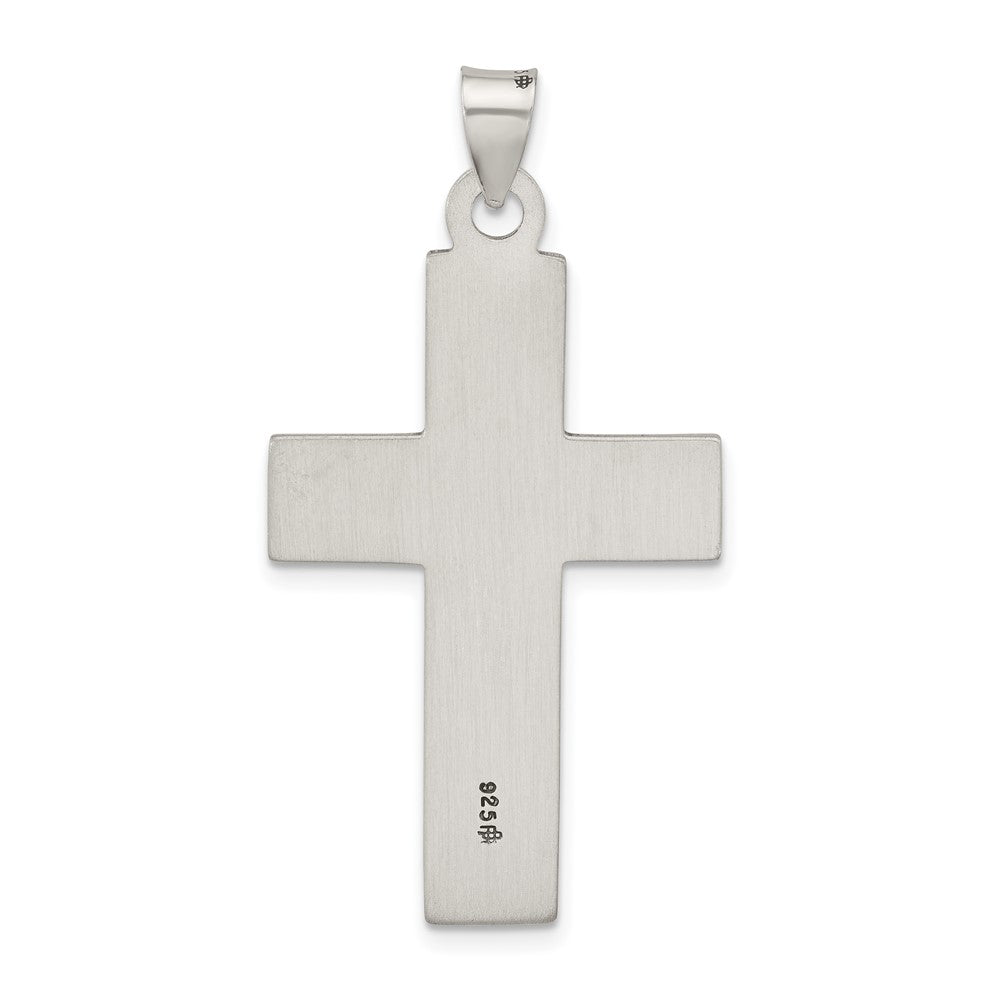 Sterling Silver Antiqued Solid Textured Cross Pendant