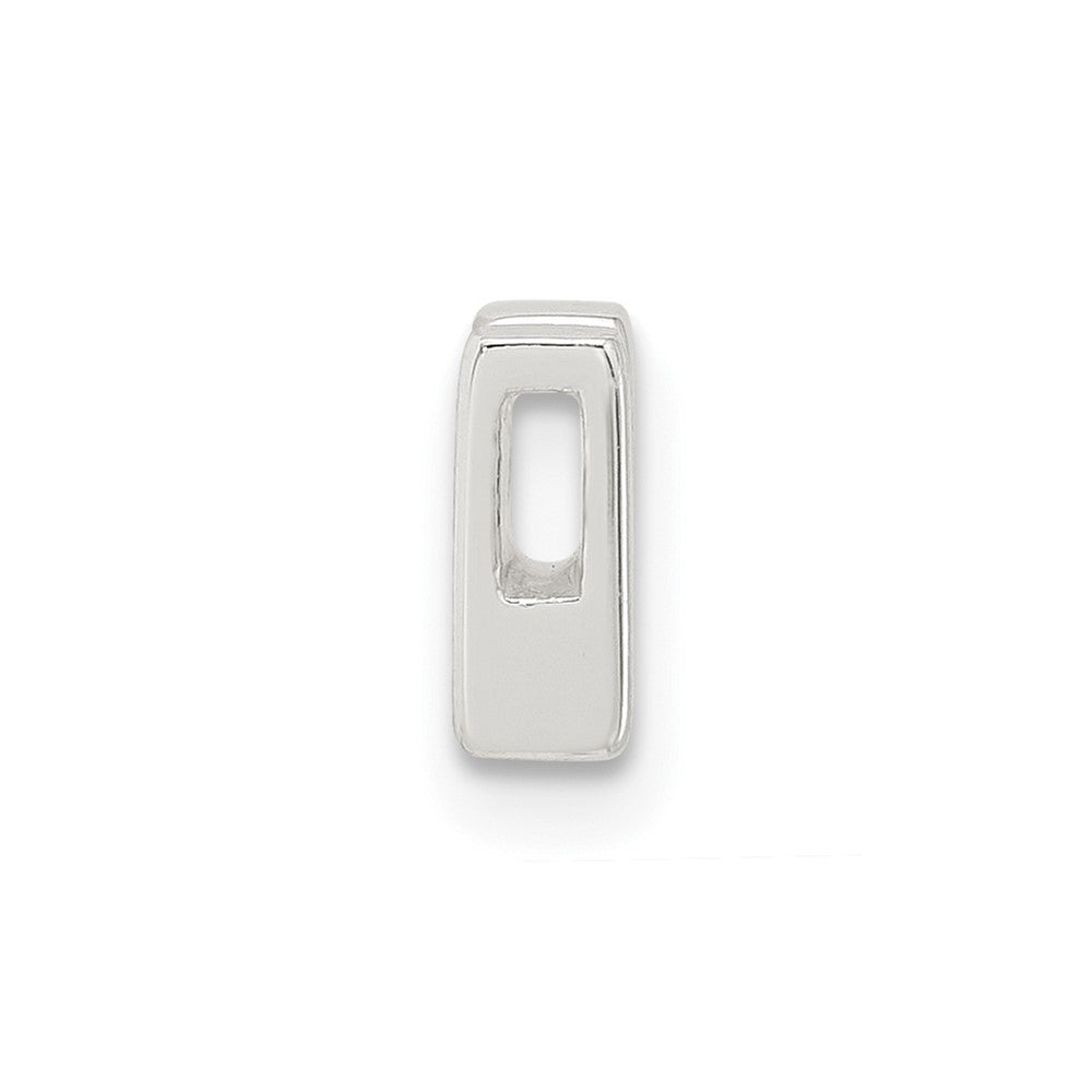 Sterling Silver E-coated Letter V Slide Charm