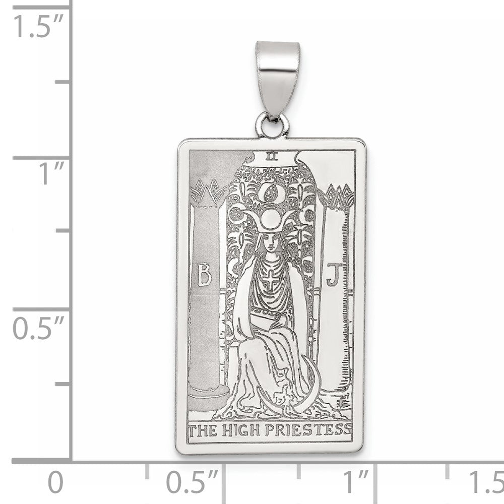 Sterling Silver The High Priestess Tarot Card Pendant