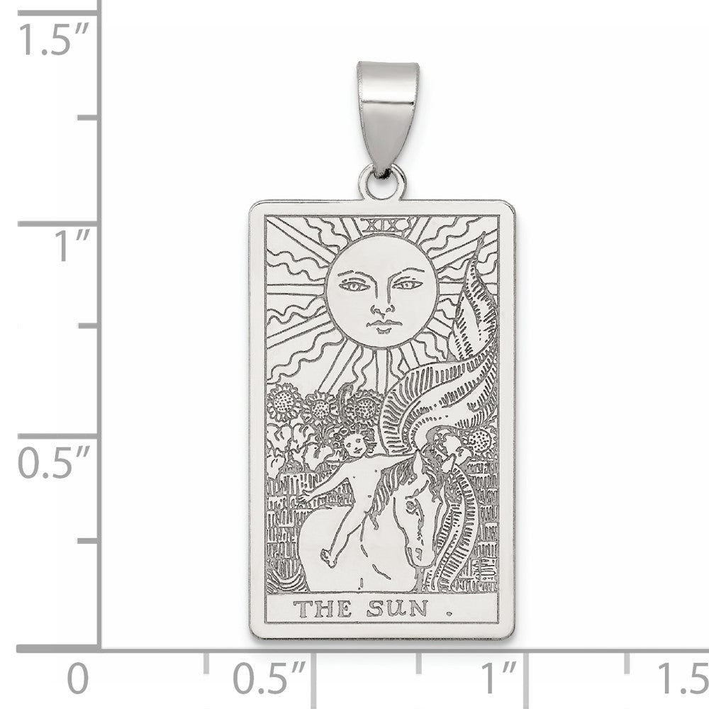 Sterling Silver The Sun Tarot Card Pendant