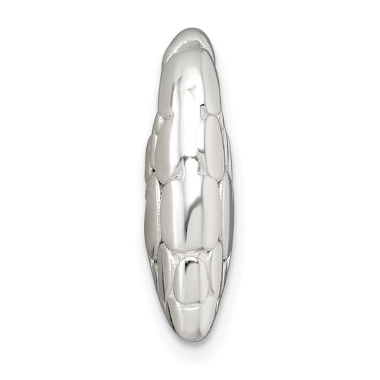 Sterling Silver Polished Pebbled Heart Chain Slide Pendant