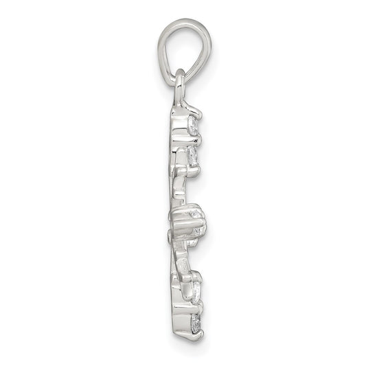 Sterling Silver Polished CZ Snowflake Pendant