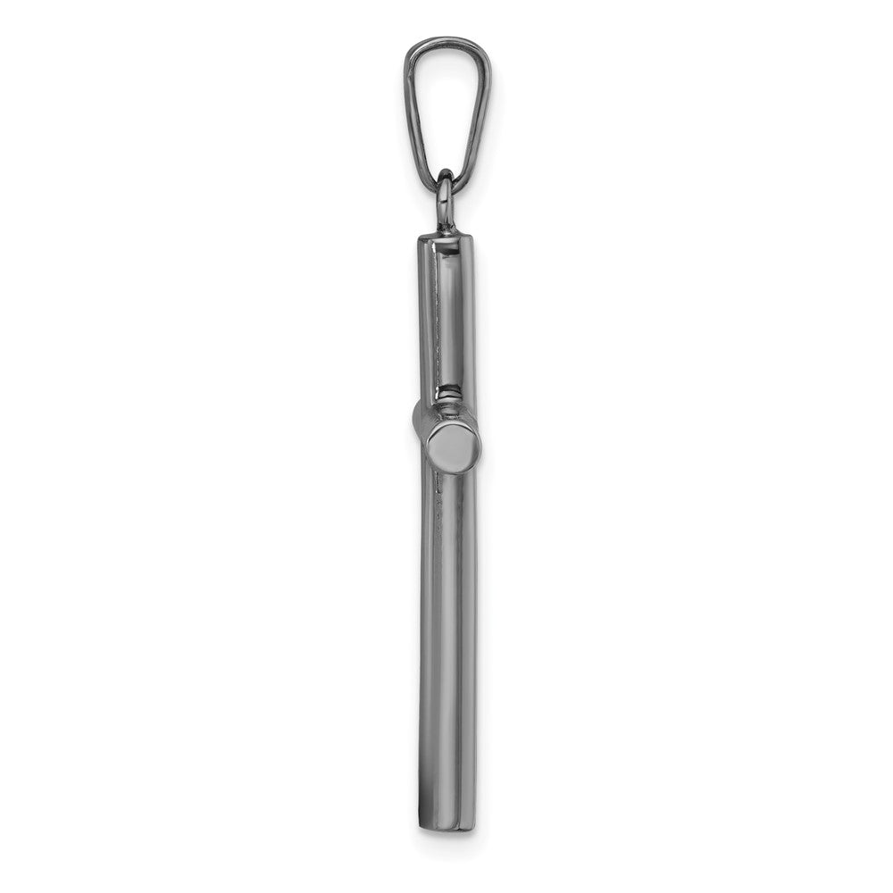 Sterling Silver Ruthenium-plated Polished Hollow Latin Cross Pendant