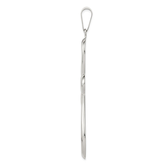 Sterling Silver Rhodium-plated Cross Pendant