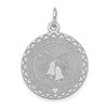 Sterling Silver Rhodium-plated Wedding Bells Disc Charm