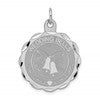 Sterling Silver Rhodium-plated Wedding Bells Disc Charm