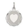 Sterling Silver Rhodium-plated Your Always In My Heart Disc Charm
