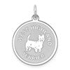 Sterling Silver Rhodium-plated West Highland Terrier Disc Charm