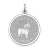 Sterling Silver Rhodium-plated Yorkshire Terrier Disc Charm