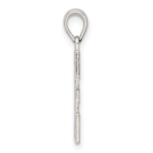 Sterling Silver Rhodium-plated Letter E Initial Pendant