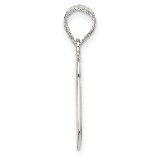 Sterling Silver Rhodium-plated Letter Q Initial Pendant