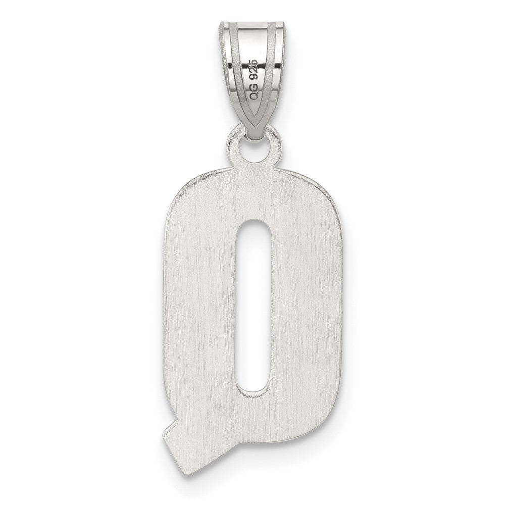 Sterling Silver Rhodium-plated Letter Q Initial Pendant