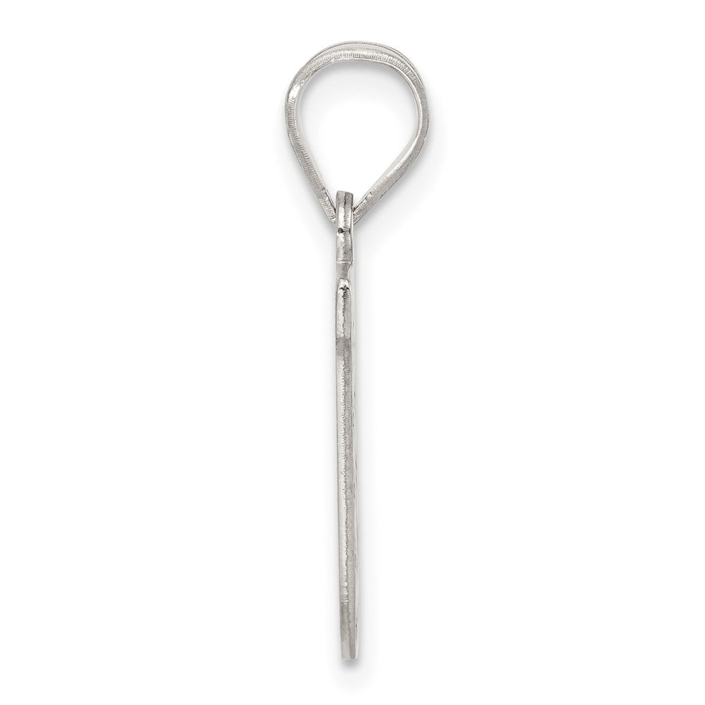 Sterling Silver Rhodium-plated Letter U Initial Pendant