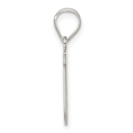 Sterling Silver Rhodium-plated Letter U Initial Pendant