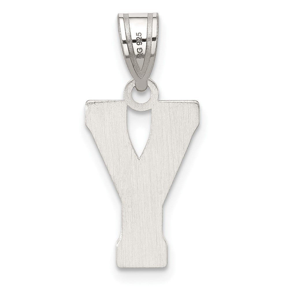 Sterling Silver Rhodium-plated Letter Y Initial Pendant