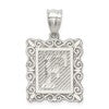Sterling Silver Square Diamond-cut Letter F Initial Pendant