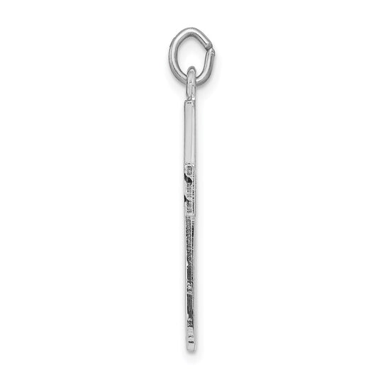 Sterling Silver Platinum-plated Enameled Latin Cross Charm