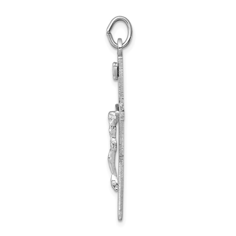 Sterling Silver Platinum-plated INRI Crucifix Pendant