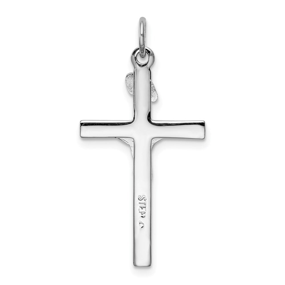 Sterling Silver Platinum-plated & Vermeil INRI Crucifix Charm