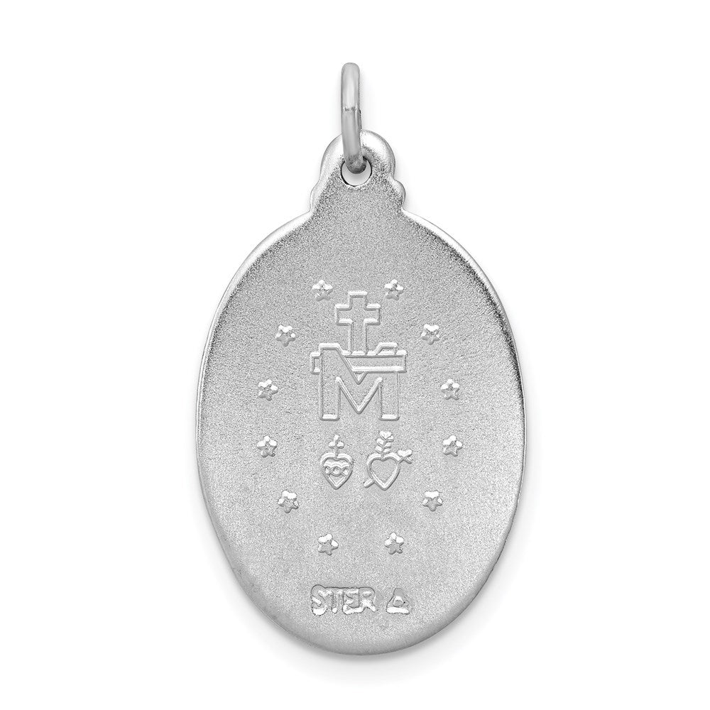 Sterling Silver Platinum-plated Miraculous Medal