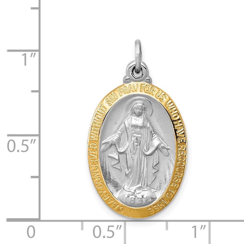 Sterling Silver Platinum-plated Miraculous Medal