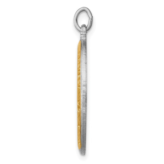 Sterling Silver Platinum-plated & Vermeil St. Christopher Medal