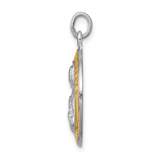 Sterling Silver Platinum-plated Saint Jude Thaddeus Medal