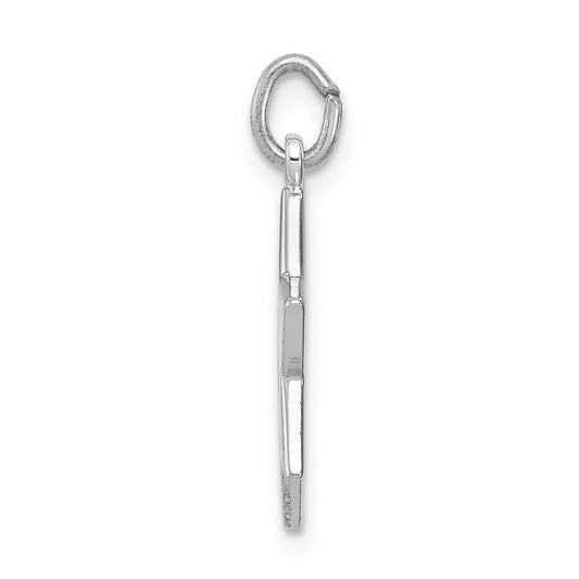 Sterling Silver Platinum-plated Star of David Charm