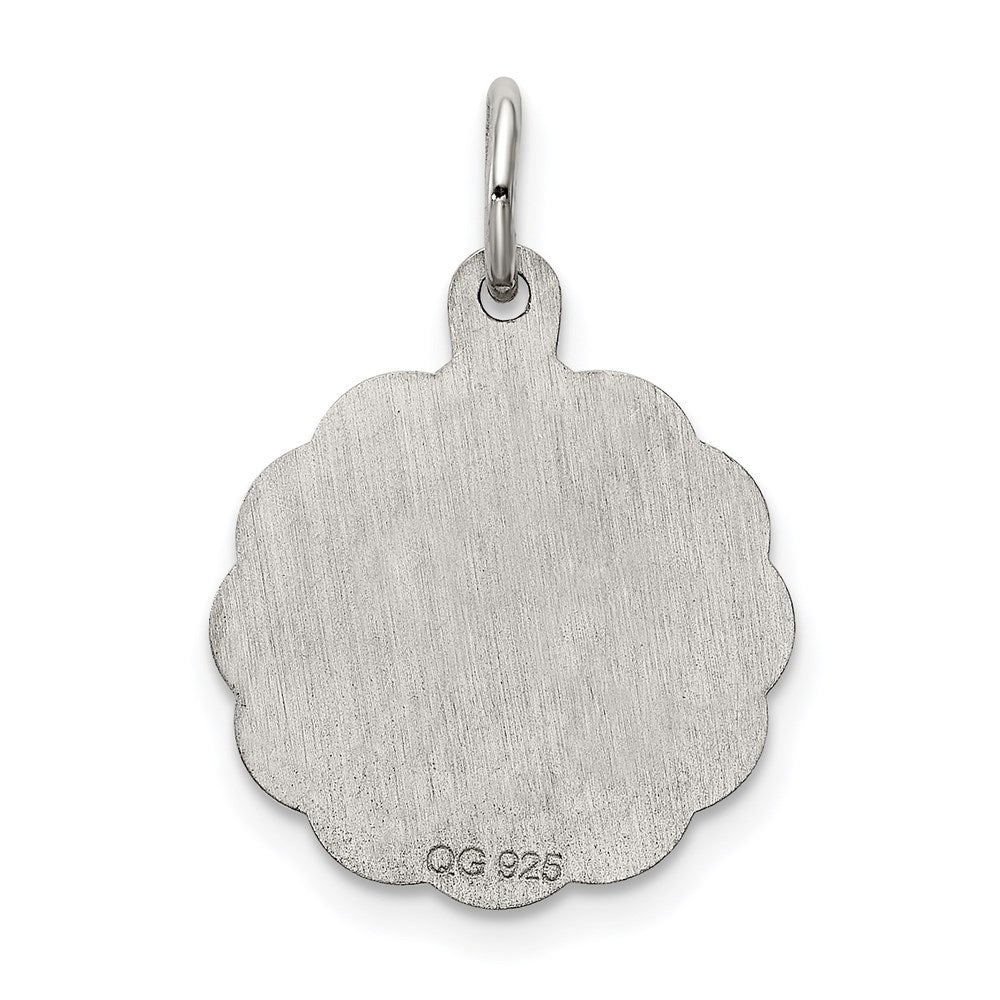 Sterling Silver Rhodium-plated St. Christopher Medal Charm