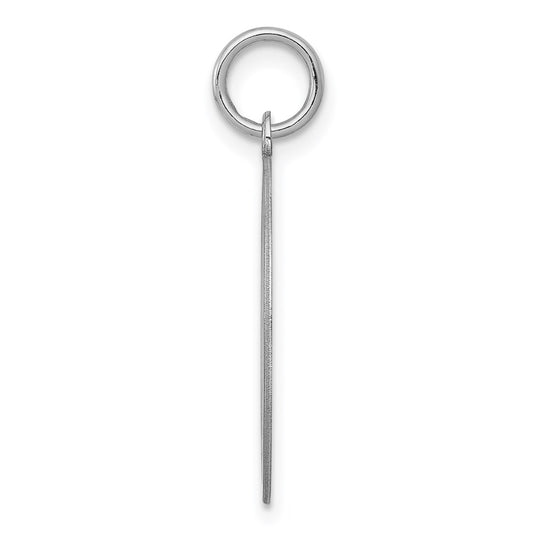 Sterling Silver Rhodium-plated Brocaded Letter N Initial Charm